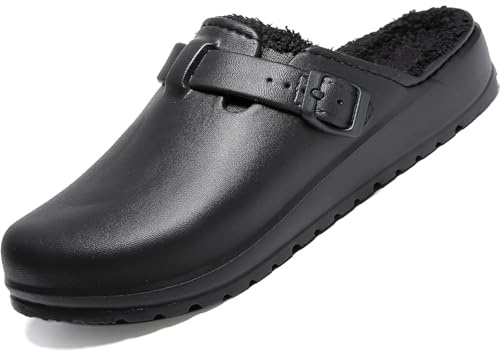 situkeke Zoccoli e Sabot Donna Invernali Pantofole Unisex Caldo Ciabatte da Casa Scarpe da Giardino All'aperto Interno,Black,EU41