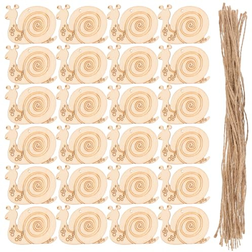 YOSADIER Holzschnecken Bastelset 50 Stück Naturholz Rohlinge zum Bemalen für Selbstgemacht Projekte und Bastelarbeiten mit Kindern Holzdekoration zum Selbstgestalten