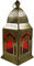 GURU SHOP Orientalische Metall/Glas Laterne in Marrokanischem Design, Windlicht, Rot, Farbe: Rot, 30x13x13 cm, Orientalische Laternen