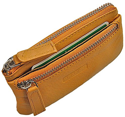 GoBago Branco Schlüsseltasche Leder Schlüsseletui Schlüsselmappe Auto Etui Tasche (Mustard)