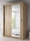 Arthauss Modern Bedroom Mirrored Sliding Door Wardrobe Arti 6 in Oak Shetland 120cm - Flat Pack Wardrobe with Sliding Doors, Perfect for Space-Saving, Sliding Door Wardrobe with Customisable Interior