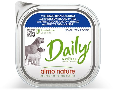 almo nature Daily Menu Dog Paté with White Fish and Rice, 300 g, Pack of 9