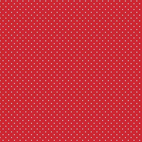 babrause® Baumwollstoff Pünktchen Rot Webware Meterware Popeline OEKOTEX 150cm breit - Ab 0,5 Meter