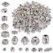 100g Zwischenperlen Metall Metallperlen Perlenkappen Perlen für Armbänder zum Basteln Bastelperlen Set mit Loch zum Auffädeln Schmuckzubehör (Stil D)