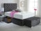 ComfoRest - Elegant 5FT King Size Bed with Mattress | Ottoman Storage Box and Practical Design | Stylish Frame with 2 Drawers for Modern Bedrooms (Slate Grey Naples)