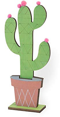 Boston International Dekorativ Holzdekor, Holzwerkstoff, Girlande Kaktus, Large