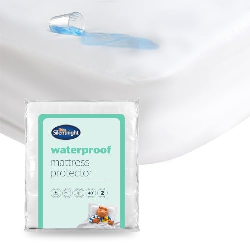 Silentnight Waterproof Mattress Protector King - Quiet Rustle Free Waterproof Resistant Sheet Moisture Proof Mattress Pad Cover - Machine Washable and Hypoallergenic - King