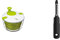 KitchenCraft Deluxe Large Salad Spinner and Dresser, BPA Plastic Free, White/Green & OXO Good Grips Swivel Peeler