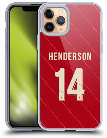 Head Case Designs Offizielle Liverpool Football Club Jordan Henderson 2021/22 Spieler Home Kit 2nd Gruppe Soft Gel Handyhülle Hülle kompatibel mit Apple iPhone 11 Pro
