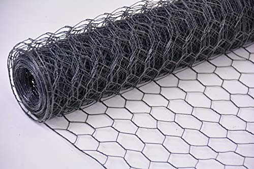 Sechseckgeflecht Maschendraht Kaninchendraht anthrazit Hasendraht Hühnerzaun Maschenweite Höhe Länge wählbar DD (13 x 750 mm, 25 m)