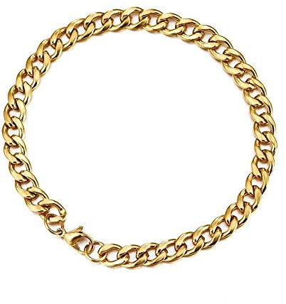 Cadoline 11 mm 7 Zoll (18 cm) kubanisches Panzerkettenarmband aus 316L-Edelstahl für Herren in Gold