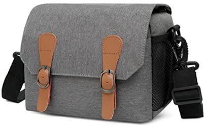 AFGRAPHIC Retro Kameratasche Dunkelgrau Anti-Diebstahl-Umhängetasche Handtasche mit verstellbarem Gurt für Canon PowerShot G5X Mark II Digitalkamera, dunkelgrau, Kameratasche