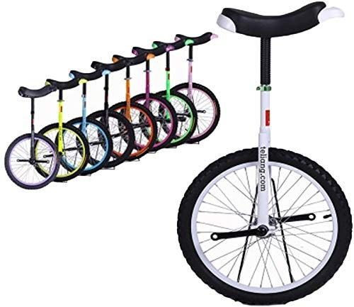 18 Zoll Einrad mit rutschfestem Bergreifen, für junge Erwachsene, Gewichtsverlust/Reisen/Puzzle zur Verbesserung der körperlichen Fitness (Farbe: Weiß)