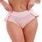 ROSVAJFY Damen Pole Dance Shorts Hoher Taille Rüschen Yoga Shorts, Mini Hotpants Activewear Rave Booty Short Sexy Rock Short Sweatpants für Joggen Fitnessstudio Workout (Rosa)