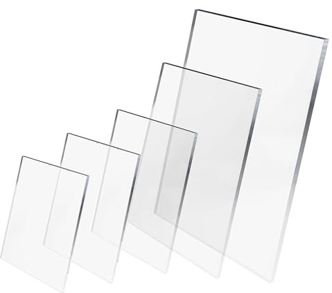 DNQ 3mm Crystal Clear Acrylic Perspex Plastic Sheet Panel Lightweight for Multipurpose Crafting, DIY, Picture Frame, Glass Painting Shed Windows (1, Transparent, 40cm x 30cm)