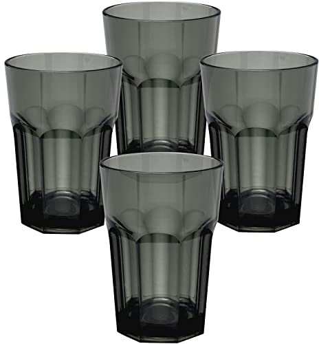 Campingglas Acryl 400ml bunt 4 Personen Trinkglas Kunststoff Garten Becher