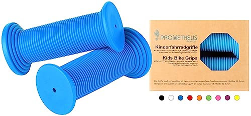 Prometheus Kinderfahrradgriffe Fahrradgriffe Kinder für Mädchen Jungen schadstofffrei | Phthalate frei | Kraton-Gummi 92 x 20 MM (Blau)
