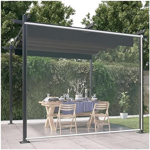 Stores À Rouleau PVC Transparent Extérieurs,Grands Store Enrouleur Étanches,Store Enrouleur pour Pergolas/Jardins/fenêtres,Rideaux De Pluie De Séparation Vinyle Clairs 0,5mm,WxH-50x150cm/19.7 * 59in