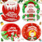 Bikasun Weihnachten Partygeschirr Set, Weihnachten Party Deko Weihnachts Pappteller, Weihnachts-Elch Schneeflocken Weihnachtsmann, Severs 40 Gäste, Party Partygeschirr