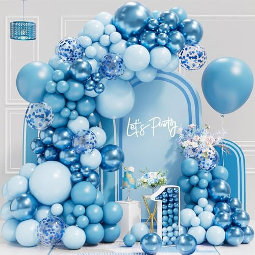 Luftballons Geburtstag Blau - 102 Stück Blaue Luftballon Girlande Set Ballons Blau Luftballon Metallic Konfetti Luftballons,Ballon Girlande Für Geburtstagsdeko Babyshowerparty Deko Junge Hochzeit Deko
