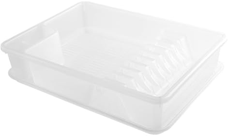 Engelland Abtropfgestell, Abtropfgitter, Farbe: Transparent, Geschirrständer, Küche, Abtropfschale, Geschirrkorb, Abtropfkorb, aus Kunststoff, für bis zu 9 Teller, L 38,5 x B 28,5 x H 8,5 cm