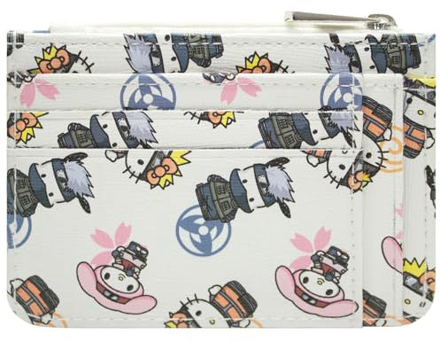 Kitty X Ninja Chibi Stil Metall Emblem Portemonnaie Kartenhalter Münzfach & Kartenhalter, Weiß