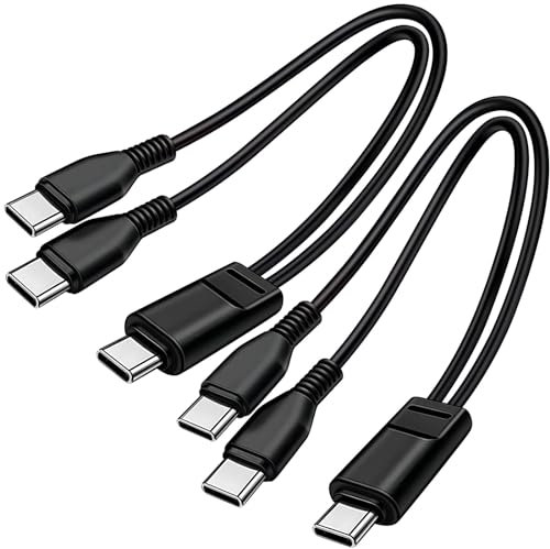 3.3FT 2Pack Dual USB C Multi Type C Splitter Cable,2 in 1 Multi Charging Cable,USB C to Double USB C Port Compatible with iPhone 15,iPad Pro/Air,Samsung S24,Moto,Google Pixel 8,LG,Black(Only Charging)