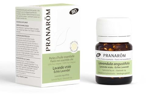 PRANARÔM - Perles De Lavande Vraie - Capsules Bio Prédosées À L’Huile Essentielle - Sommeil & Équilibre Émotionnel - 100% Pure Et Naturelle - HECT - 60 Perles
