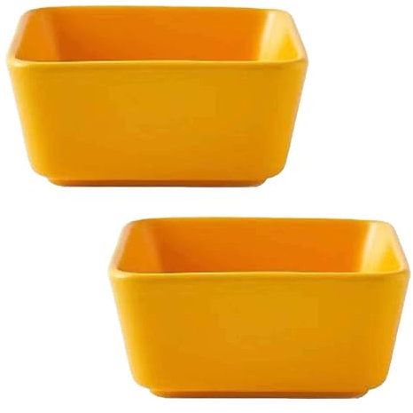 TYMYYS Plat De Sauce Soja Ensemble, Petits Bols Pour Accompagnements, Petits Bols à Condiments, Bols à Trempette Pour Le Dessert, Collation-jaune-Ensemble de 2