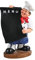 Duiaynke Koch Statue Skulptur Harz Chef Figur Ornament für Tischplatte Küche Dekoration (rechts 18 x 13 x 29,5 cm)