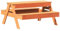 844655 Table de pique-nique avec bac à sable pour enfant en bois de pin ciré Marron