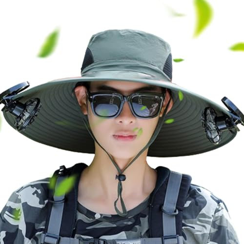 Streysisl Solar-Fan-Mütze für Herren, Solar-Fan-Mütze - Solar-Sonnenschutz-Sonnenhut | Hut mit solarbetriebenem Ventilator für Männer und Frauen