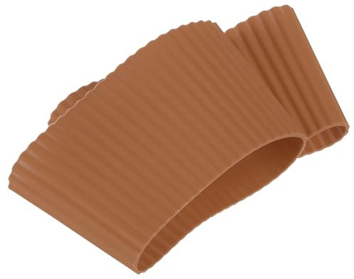sourcing map 2Pcs 3.54 Silicone Cup Sleeves, Nonslip Mug Cup Sleeve for Coffee, Heat Resistant Mug Covers Insulated Protector, Brown