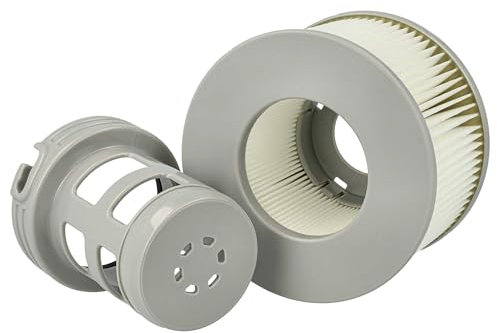 vhbw Filterkartusche kompatibel mit MSpa Nest Swimmingpool, Filterpumpe - Wasserfilter Grau Weiß