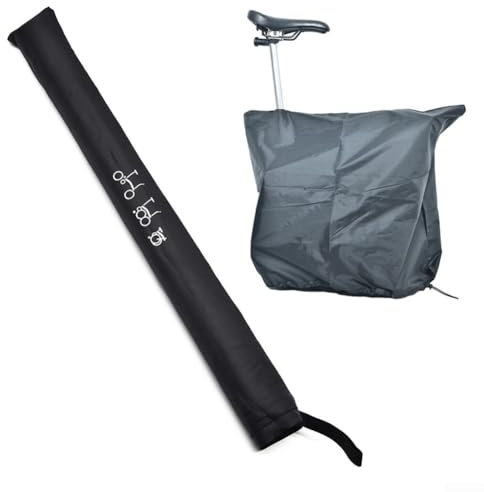 Ultradünner Fahrradrahmen-Staubschutz für Brompton-Faltrad mit Tasche und Gummiband, 77 x 63,5 cm, Schwarz