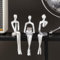FJSPERM Silber Denker Statuen Home Decorations für Wohnzimmer, 3Pcs Regal Dekor Akzente, Moderne ästhetische abstrakte Kunst Skulpturen für Bücherregal Couchtisch TV Schrank Schreibtisch Dekor