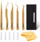 POCMKO Lot de 5 pinces à épiler de haute précision pour extensions de cils, pince à épiler de précision pour extensions de cils volumineuses