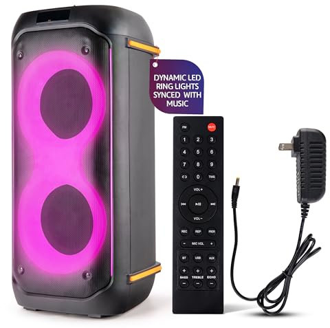 Pyle Cassa Bluetooth Potente 160 Watt Sistema Stereo Wireless Altoparlante Bluetooth Portatile Karaoke con Batteria Integrata Mic USB SD FM 30x30x64 Centimetri