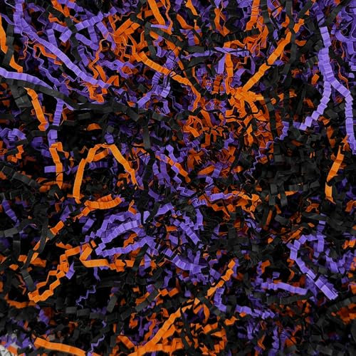 Tisspoms Déchiquetage de papier froissé de 0,9 kg pour remplissage de paniers, anniversaire, emballage cadeau, anniversaire de mariage, Nouvel An, Saint-Valentin, Pâques, décoration de fête (noir,