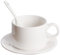 Set di Tazze E Piattini da caffè Bianco Puro, Tazza da Latte per La Colazione in Casa, Semplice Tazza da tè Pomeridiano per La Casa, Semplice Tazza da caffè per Ristoranti E Hotel