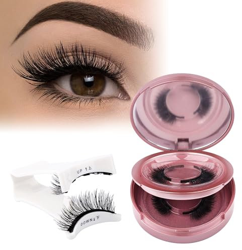 GEMERRY 2 paires Magnetic Lashes Faux Cils Magnetique Faux Cils Magnétiques Avec Applicateur Pas besoin de Colle Cils Magnétiques Aspect Naturel Cils Magnétiques Sans Eye-liner(Style-SNW02)
