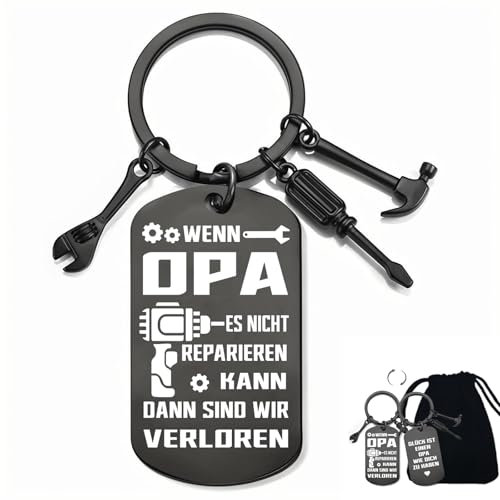 Schlüsselanhänger Opa Geschenk Geburtstag/Weihnachten/Vatertag Herrentag/Männertag, Bester Opa Geschenk, Personalisierte Geschenke für Opa von Enkel, Vatertagsgeschenk Weihnachtsgeschenke für Opa