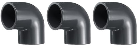 sourcing map 3 piezas de accesorios de tubería de PVC de 90 grados de 1 pulgada de 2 vías de grado de muebles, conectores de esquina de PVC en ángulo, codo lateral, salida lateral para alcantarillado,