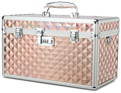 HEWEI WORKS Medication LockBox with Combination, Lockable Medicine Storage Box, Security Lock Box, Medical Organizer, Multipurpose LockBox for Home and Outdoor (Champagne, X-Large)