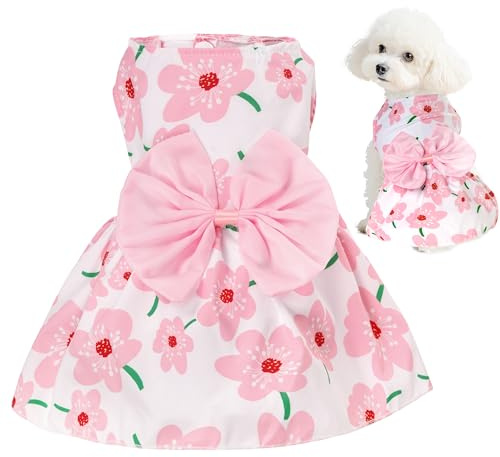 choyaxo Floral Dog Dress Cute Dog Skirt Pet Dress Summer Pet Clothes for Puppy Small Cats,S