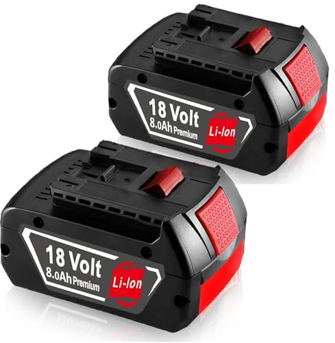 Lot de 2 Batteries de Rechange 18V 8,0Ah pour 18 V BAT618 BAT618G BAT609 BAT609G BAT619 BAT619G BAT610G BAT610 BAT612 BAT622 18 V