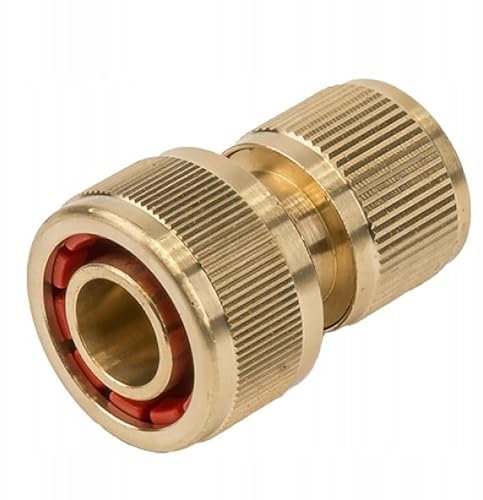 KNM TRADE Schlauchkupplung 1/2 Zoll Messing – Schnellkupplung für Gartenschlauch – Hochwertige Messing Schnellkupplung kompatibel mit Gardena