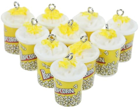 Popcorn Schmuckaccessoire aus Kunstharz für Bastelprojekte, 10 Stück Gelb