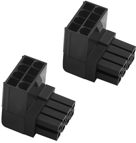ELFJMZP Connettore ATX 8 pin femmina a 8 pin maschio 90 gradi angolo connettore Type-A Mini, adattatore interfaccia di alimentazione CPU scheda madre computer desktop conversione verso l'esterno