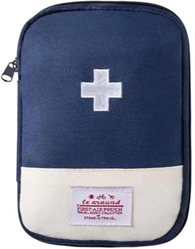 JEYORZY 1x Mini Erste-Hilfe-Tasche, erste hilfe tasche leer, Tragbar Medikamententasche, Mini Erste Hilfe Tasche Leer, reiseapotheke tasche, Medizin Aufbewahrungstasche, reiseapotheke, für Reise, Blau